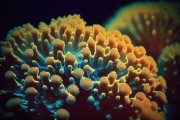 Sticker - Close-up of deep-sea coral. Generative AI