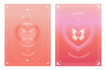 Leinwandbilder - Vector set of design elements and illustrations in simple minimalist linear style - self care and love motivational quotes, prints and posters in y2k style