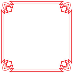 Wall Mural - red border stock vector eps 10. chinese border design vector. simple design border