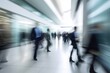 © Arthur - Crowd of Business People Walking in Office -  Moving Fast - Motion Blur