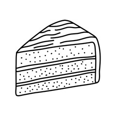 Wall Mural - Hand drawing slice cake. Vintage illustration. Element for the design of labels, packaging and postcards.