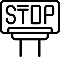 Poster - Stop sign icon outline vector. House lock. Guard safety