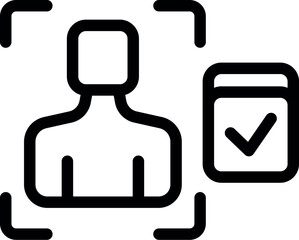 Poster - Person data scan icon outline vector. Safety guard. Camera lock