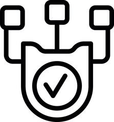 Poster - Cyber check icon outline vector. Safety guard. Computer secure