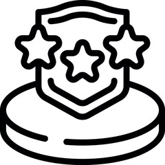 Sticker - Rating access icon outline vector. Guard safety. Lock data