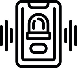 Poster - Mobile flasher icon outline vector. Guard safety. Camera lock