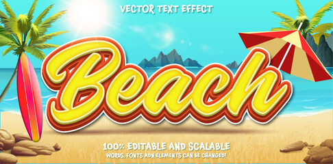Wall Mural - Editable text style effect - Summer theme style.
