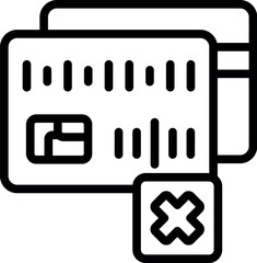 Poster - credit card lock icon outline vector. cyber account. internet attack