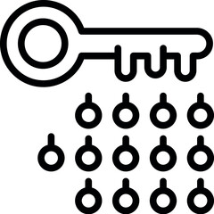 Wall Mural - Cyber data key icon outline vector. Internet account. Attack blocked