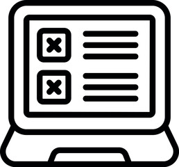 Poster - laptop blocked icon outline vector. internet account. lock attack