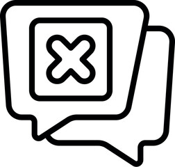 Poster - blocked chat icon outline vector. internet account. lock attack