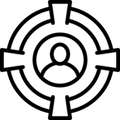 Poster - target attack icon outline vector. internet account. user email