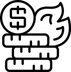 Poster - money block account icon outline vector. internet password. lock attack