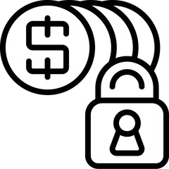 Poster - money lock account icon outline vector. cyber internet. user email