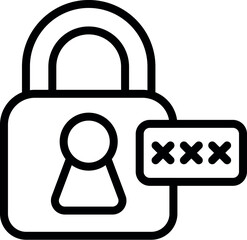 Poster - cyber padlock icon outline vector. internet account. user email