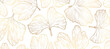Golden Ginkgo Biloba leaves on white background. Luxury Floral art deco. Gold natural design for 
bunner, card, poster.