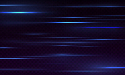 Poster - Vector illustration of a blue color. Light effect. Abstract laser beams of light. Chaotic neon rays of light