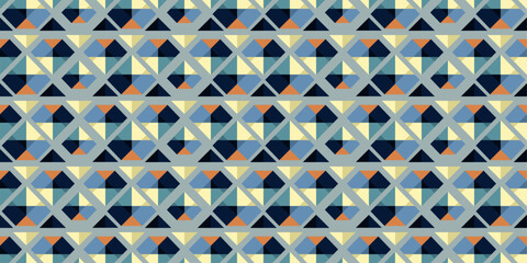 Poster - Abstract repeating rhombuses. A pattern of simple multicolored rhombuses making a texture. For print and interior decoration, pillows, textiles, surfaces, cups, design.