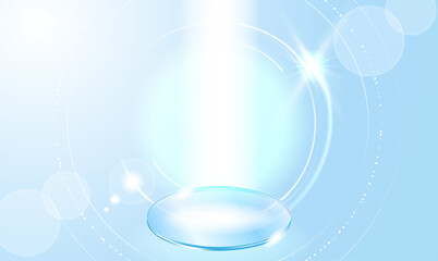 Wall Mural - blue light glowing abstract background