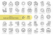 Set of conceptual icons. Vector icons in flat linear style for web sites, applications and other graphic resources. Set from the series - Sun Protection. Editable outline icon.	