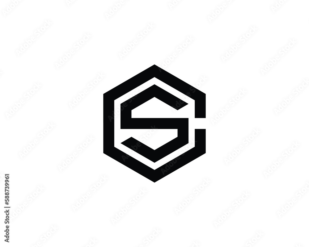 CS SC logo design vector template Stock Vector | Adobe Stock