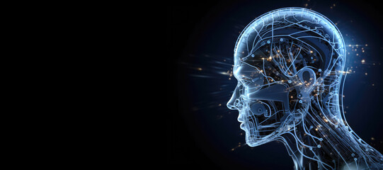Artificial intelligence robot, abstract concept. Generative AI