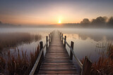 Fototapeta Pomosty - Serene and Peaceful Jetty on Quiet Body of Water