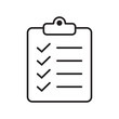 © Maksim - Clipboard and checklist icon. Project management, questionnaire line icon. To do list vector icon for web site and app design.