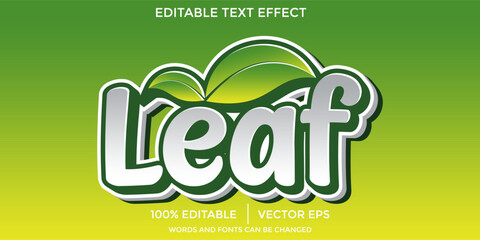 Wall Mural - Leaf vector editable Text Effect