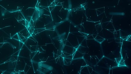 Poster - Network connection structure. Big data. Connecting points and lines. Abstract technology background. 3d rendering. 4k animation.