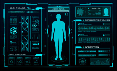 Aufkleber - HUD medicine, body health digital technology