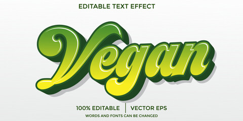 Editable vegan vector text effect