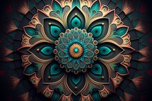 Ornate Mandala Colorful Background Ai Generated