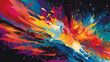 a vibrant and colorful space nebula art. digital art illustration. generative AI