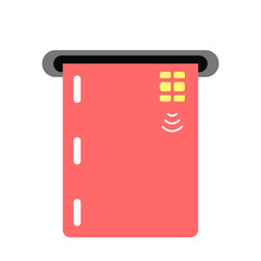 Poster - Bank card receiver vector. ATM vector icon. Bank card vector.