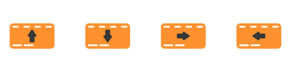 Poster - Bank cards vector set. Direction bank card vector. Bank card and arrows vector. Black arrows on cards vector. credit card vector.