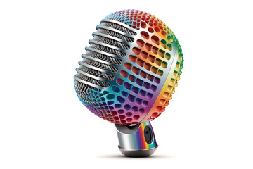Poster - karaoke isolated on white. clipart. Generated by AI