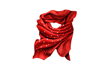 Poster - Red Christmas scarf is isolated on a white background. AI generation
