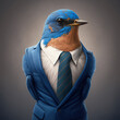 bluebird in the bussiness suit profesional