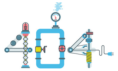 Poster - 404 page logo in machinery style. mechanic website interface