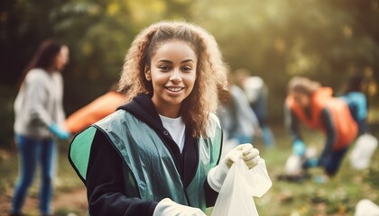 A person planting trees or flowers, contributing to the global effort to reforest and restore natural habitats. Generative AI