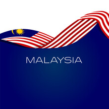 Malaysian Flag Ribbon : Flag Banner Vector Illustration