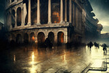 Fototapeta Londyn - Panorama of Rome and Vatican City, Italy, Europe .Generative AI	