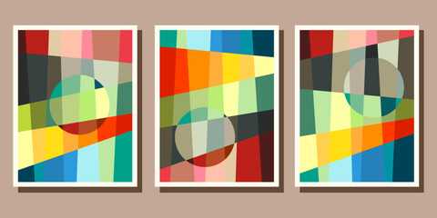 Wall Mural - abstract bauhaus geometric pattern background vector circle