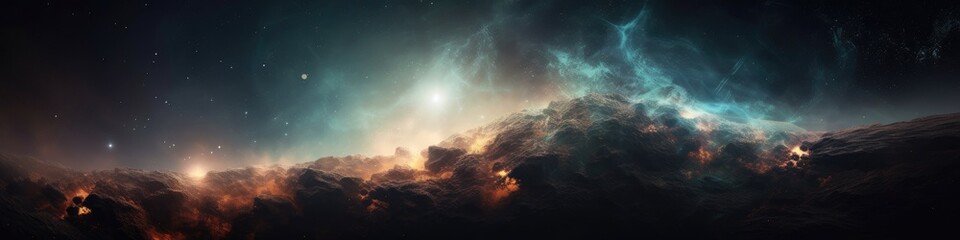 illustration of space, milky way and stars. generative ai