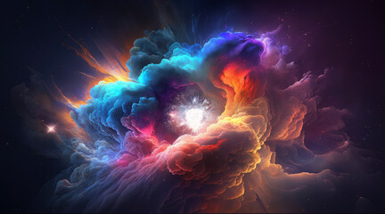 Poster - Galactic Color Explosion Background. Generative ai