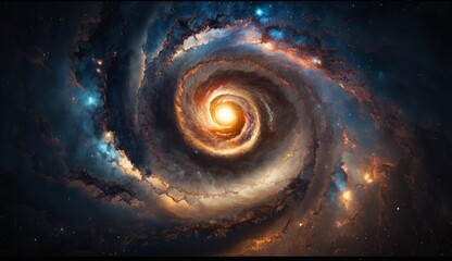 Wall Mural - Spiral galaxy in space. Generative Ai