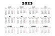 © URG360 - Calendar template 2023 set. English square calendar vector. calendar vector design 2023