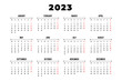 © URG360 - Calendar template 2023 set. English square calendar vector. calendar vector design 2023