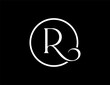 initial handwriting R logo template Illustration. R Letter beauty monogram Logo. R circle logo design